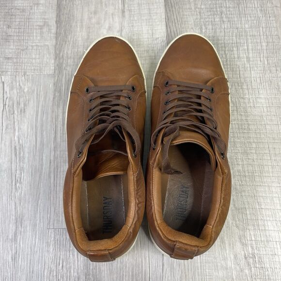 Thursday Everyday Handmade Shoes Mens 12 Brown Leather Lace Up Casual Luxury F - Picture 6 of 10